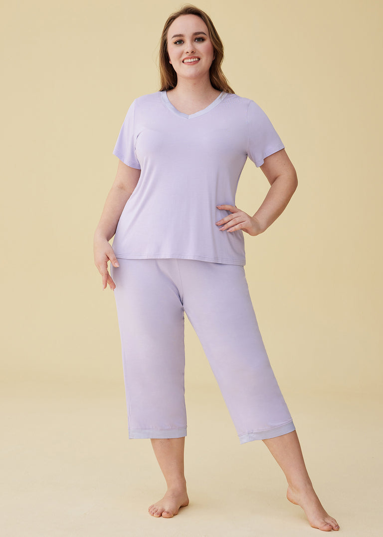 Latuza Women's Long Sleeves Pleated Front Tops Pajamas Pants with Pockets