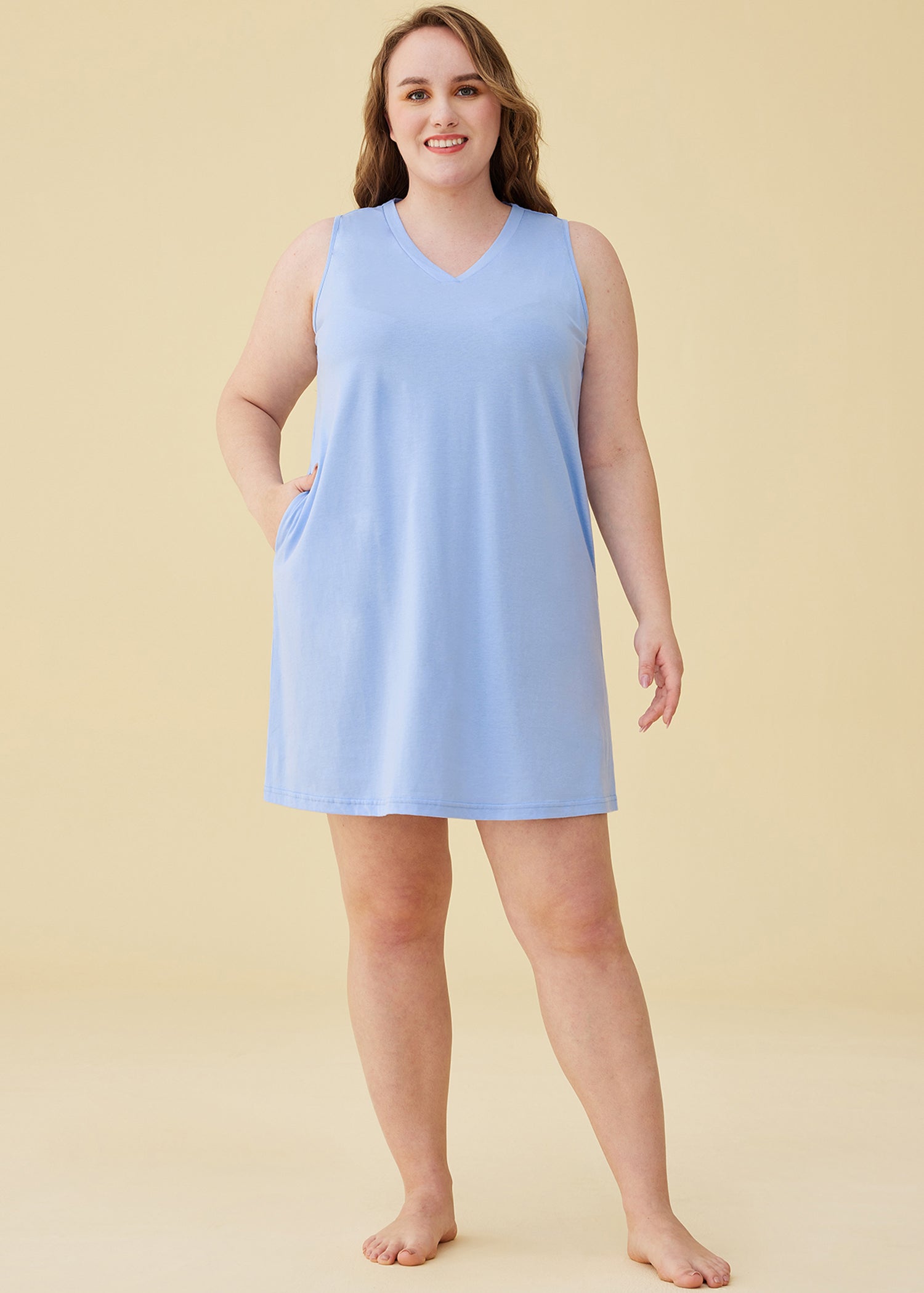Women's Sleeveless Nightgowns Dotted Printed Sleepdress Comfy Casual Plus  Size Pajamas Sleepwear Full Slip Lace Nightdress, Blue 3XL 
